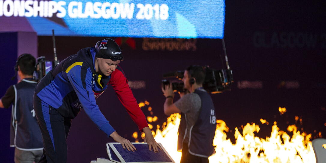 Julia Hassler vor dem Start