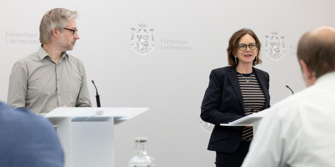 Franziska Frick, Leiterin Amt f&uuml;r Statistik und Thomas Erhart vom Amt f&uuml;r Statistik.