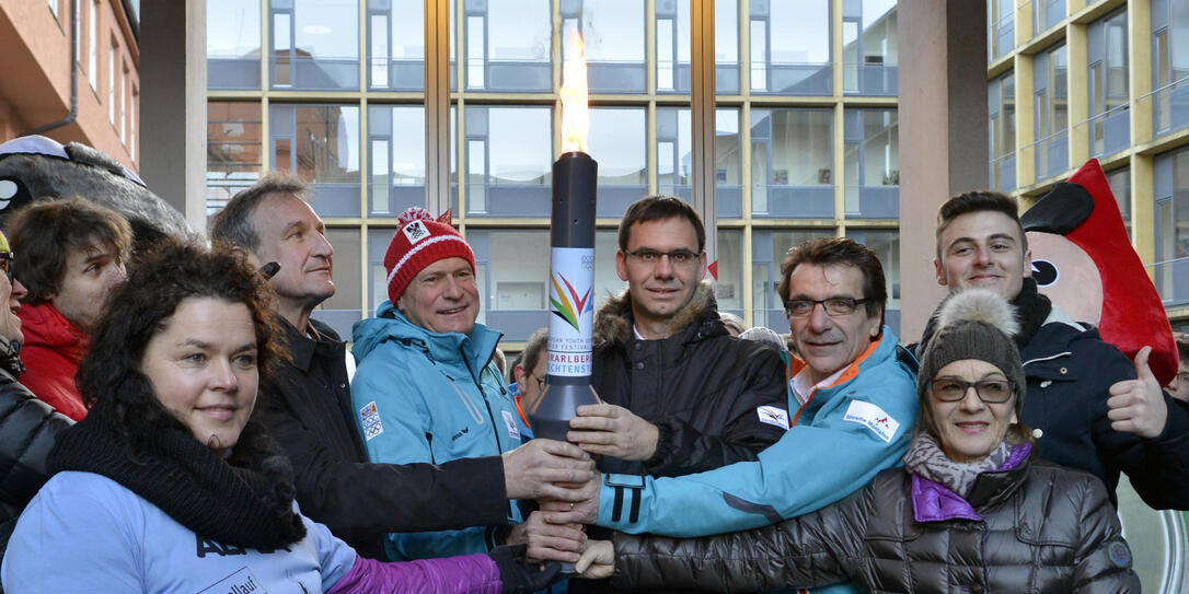 Olympische Flamme in Vorarlberg eingetroffen