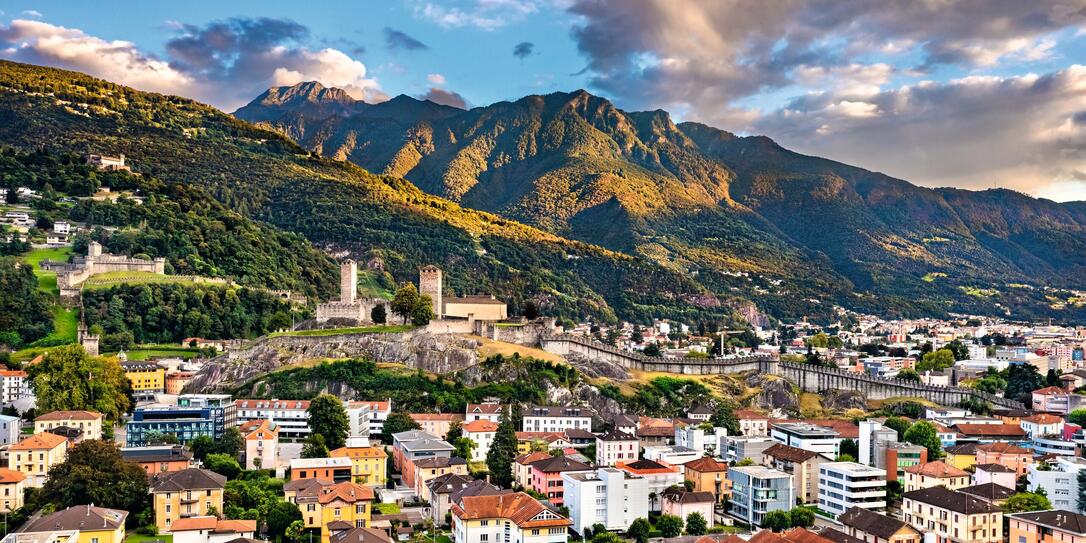 Bellinzona with its castles in Switzerland