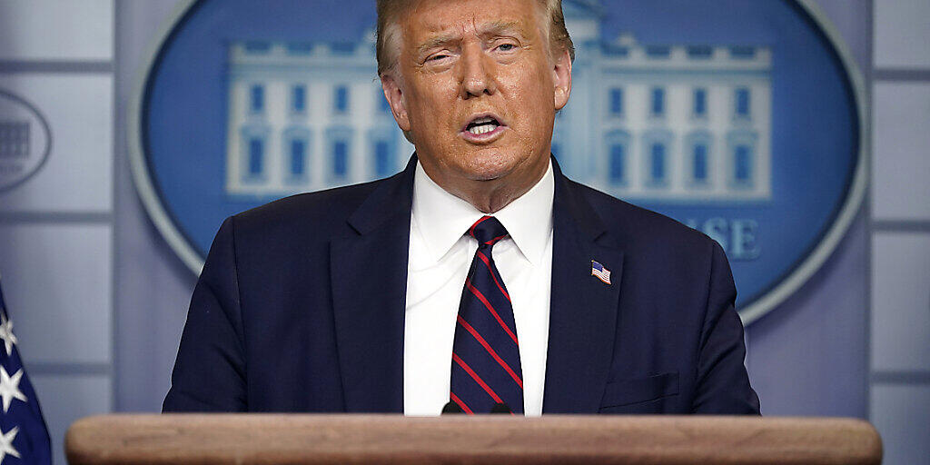 Donald Trump, Präsident der USA, spricht auf einer Pressekonferenz im Weißen Haus. Foto: Evan Vucci/AP/dpa Donald Trump, Präsident der USA, spricht auf einer Pressekonferenz im Weißen Haus. Foto: Evan Vucci/AP/dpa