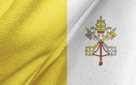 Closeup of grunge Vatican flag