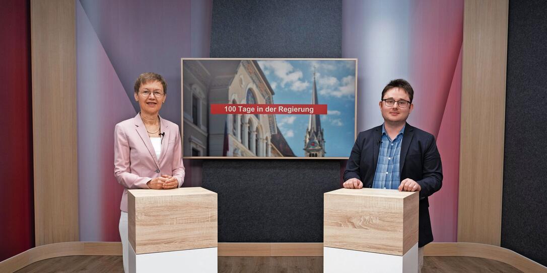 Regierungschefin Brigitte Haas stellte sich den Fragen von Gary Kaufmann, Mitglied der «Vaterland»-Chefredaktion.