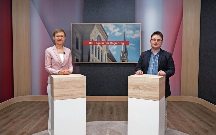 Regierungschefin Brigitte Haas stellte sich den Fragen von Gary Kaufmann, Mitglied der «Vaterland»-Chefredaktion.