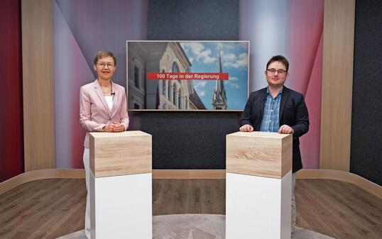 Regierungschefin Brigitte Haas stellte sich den Fragen von Gary Kaufmann, Mitglied der «Vaterland»-Chefredaktion.