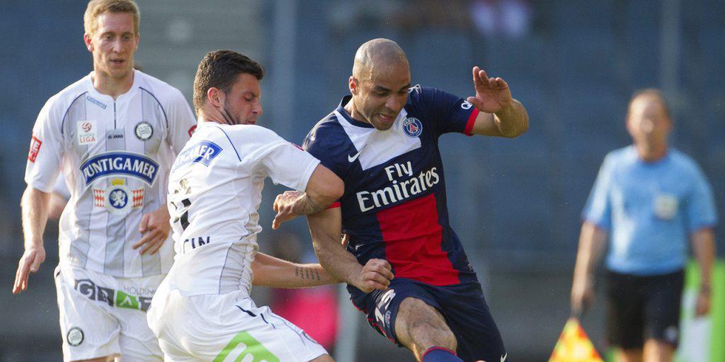 Marco Djuricin (mitte) läuft neu für die Grasshoppers auf. Im Bild aus dem Jahr 2013 spielt er in einem Testspiel von Sturm Graz gegen Paris Saint-Germain Marco Djuricin (mitte) läuft neu für die Grasshoppers auf. Im Bild aus dem Jahr 2013 spielt er in einem Testspiel von Sturm Graz gegen Paris Saint-Germain