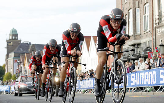 Das Team BMC musste an der WM in Bergen im Teamzeitfahren mit der Silbermedaille Vorlieb nehmen