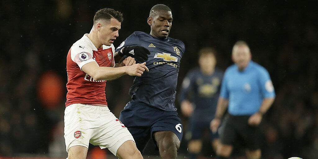 Granit Xhaka brachte mit seinem 4. Saisontreffer Arsenal gegen Manchester United mit Paul Pogba auf die Siegesstrasse