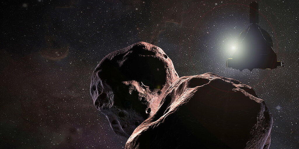 Die Nasa-Raumsonde "New Horizons" flog mit rund 51'500 Kilometern pro Stunde in rund 3500 Kilometern Abstand an "Ultima Thule" vorbei. (Nasa-Illustration) Die Nasa-Raumsonde "New Horizons" flog mit rund 51'500 Kilometern pro Stunde in rund 3500 Kilometern Abstand an "Ultima Thule" vorbei. (Nasa-Illustration)