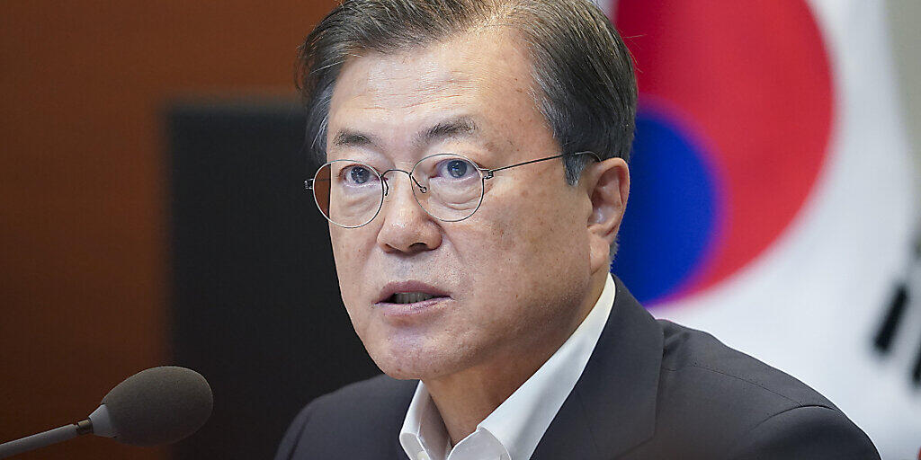 Südkoreas Präsident Moon Jae In. Foto: -/YNA/dpa