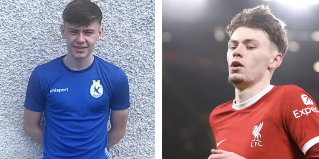 Als Teenager spielte Conor Bradley bei Dungannon Swifts (l.) – entdeckt hat ihn der Vaters des heutigen Trainers Joe McAree. Heute gehört Bradley zum Kader des FC Liverpool.