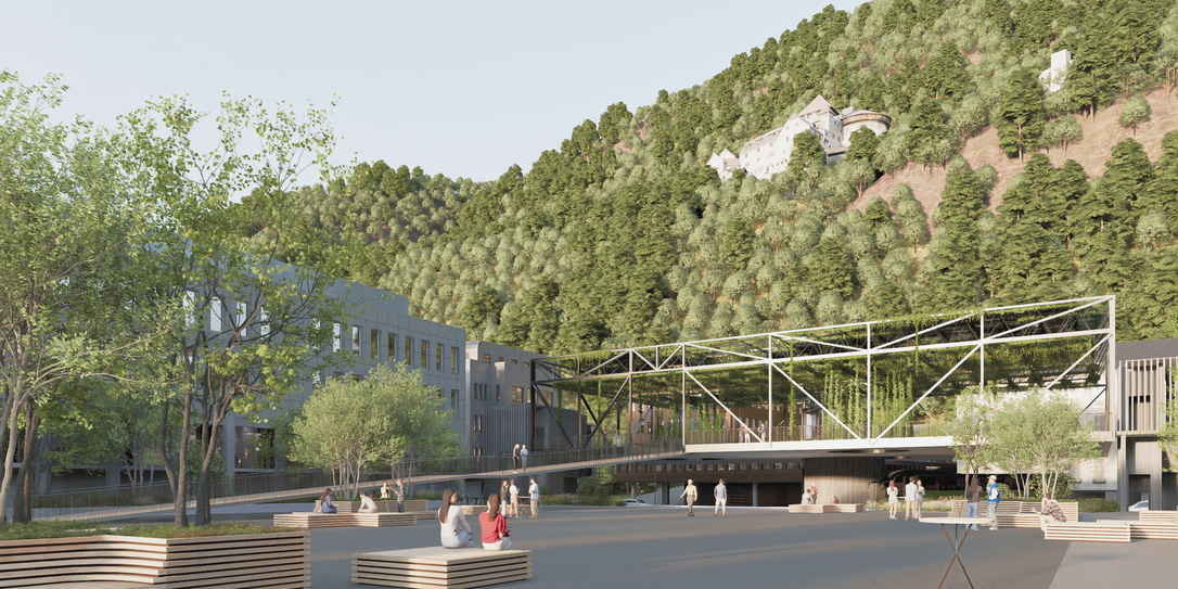 Visualisierung: Gem&auml;ss Machbarkeitsstudie k&ouml;nnte eine Realisierung des Neubaus Markptplatz so aussehen.