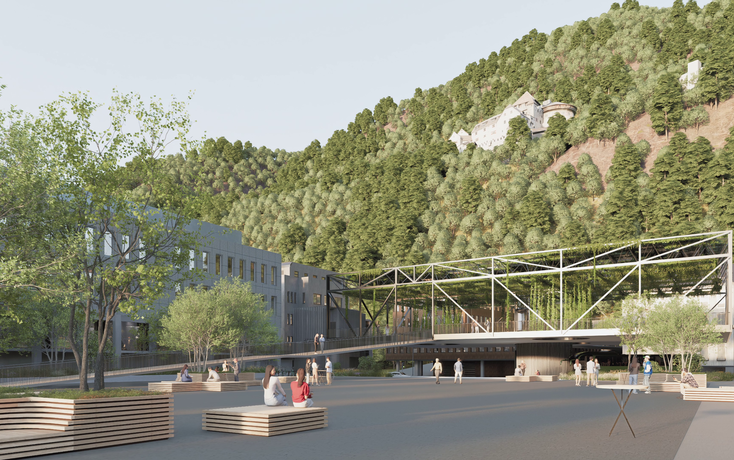 Visualisierung: Gem&auml;ss Machbarkeitsstudie k&ouml;nnte eine Realisierung des Neubaus Markptplatz so aussehen.