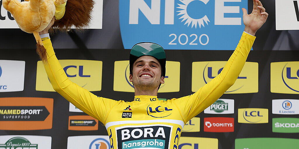 Maximilian Schachmann im gelben Trikot von Paris - Nizza Maximilian Schachmann im gelben Trikot von Paris - Nizza