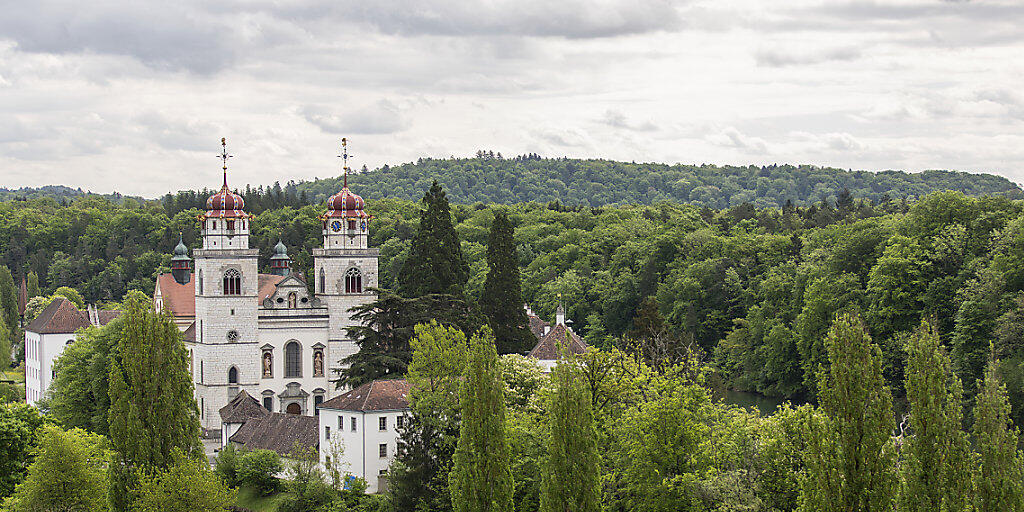Blick auf das Kloster Rheinau: Die Zürcher Gemeinde an der Grenze zu Deutschland will einen Versuch für ein bedingungsloses Grundeinkommen unterstützen. (Archivbild)