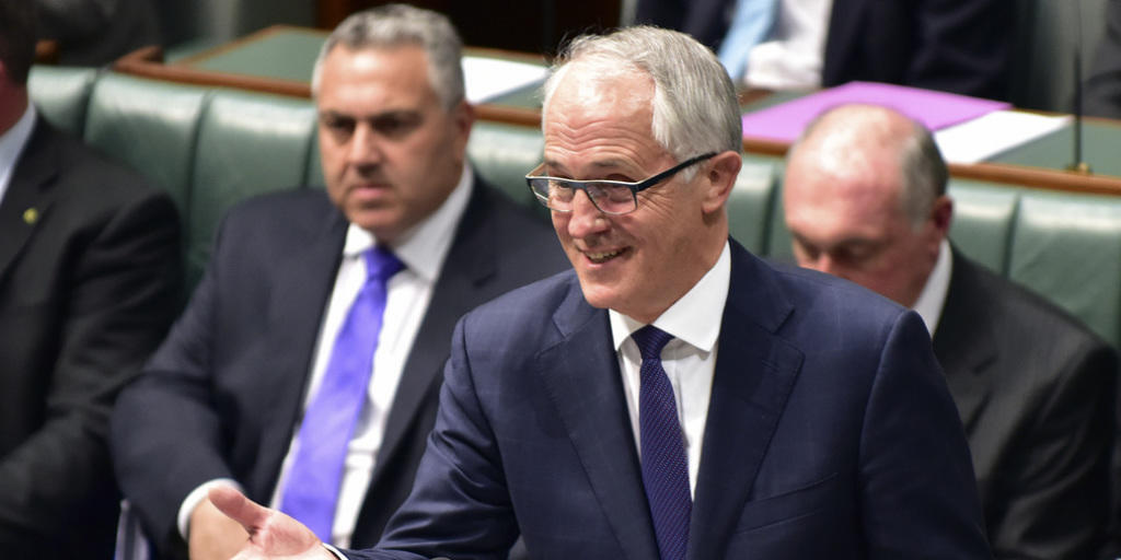 Malcolm Turnbull spricht am Dienstag nach dem Ablegen des Amtseids im Parlament.