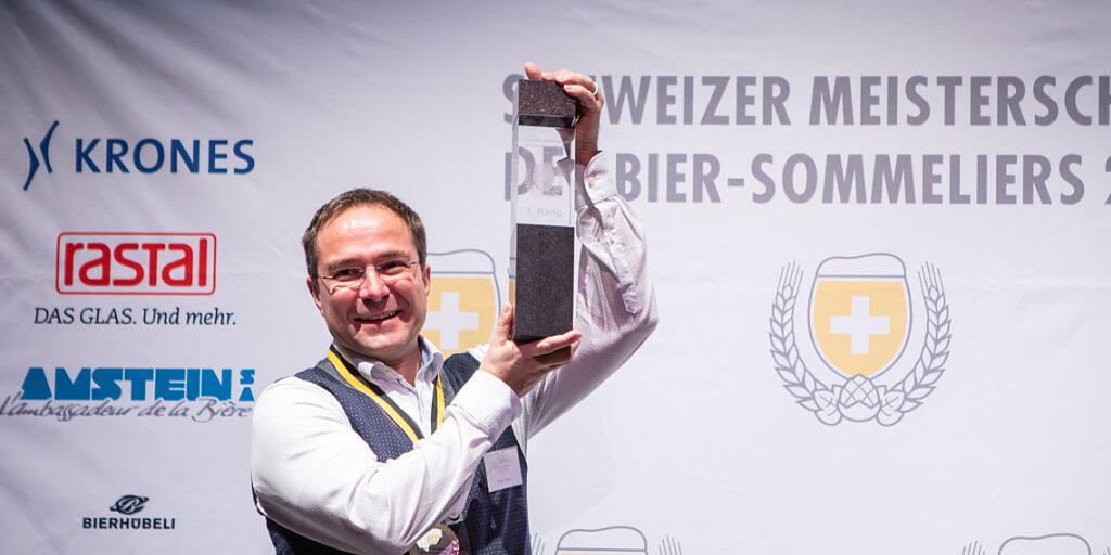 Martin Droeser, Gewinner der Schweizer Meisterschaft der Bier-Sommeliere am Samsttag im Berner Bierhübeli.