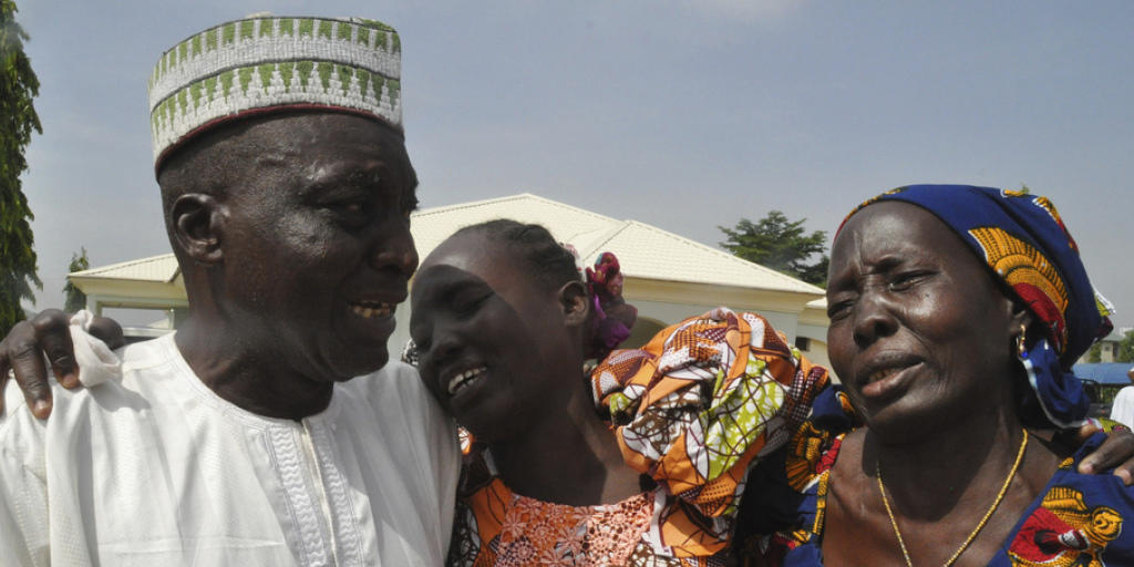 Wiedervereinigung am Samstag in Abuja - es gab innige Umarmungen, Schluchzen und Freudentränen.