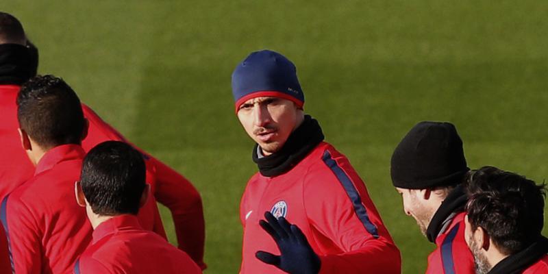 Zlatan Ibrahimovic und die Pariser laufen sich im Abschlusstraining warm für das Achtelfinal-Hinspiel gegen Chelsea