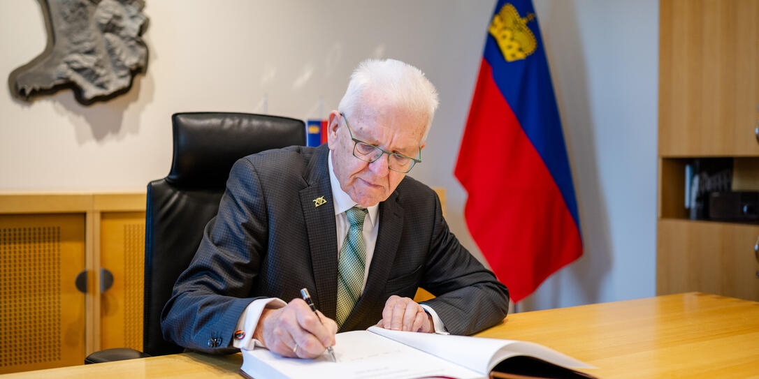 Besuch Winfried Kretschmann (MPr Baden-Württemberg) im Fürsten
