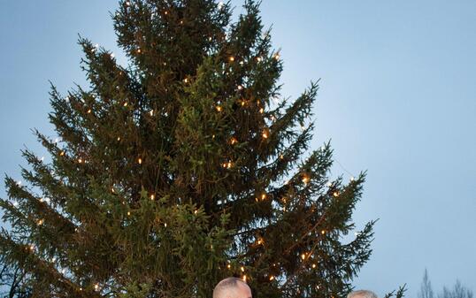 Uebergabe des Weihnachtsbaumes 2014 durch die Gemeinde Triesenbe