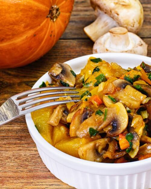 Kürbis- Pilzragout