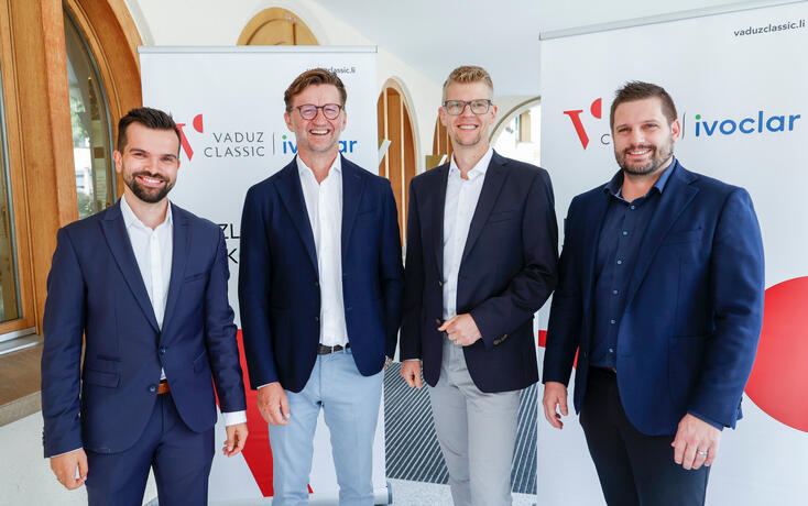 Blicken voller Vorfreude auf das Festival: Carsten Huber, Philipp Elkuch, Martin Leiter und Florian Meier.