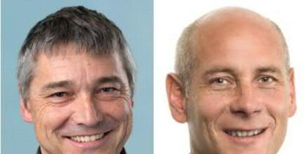 Die beiden neuen Schaffhauser Regierungsräte Walter Vogelsanger (SP, links) und Martin Kessler (FDP).