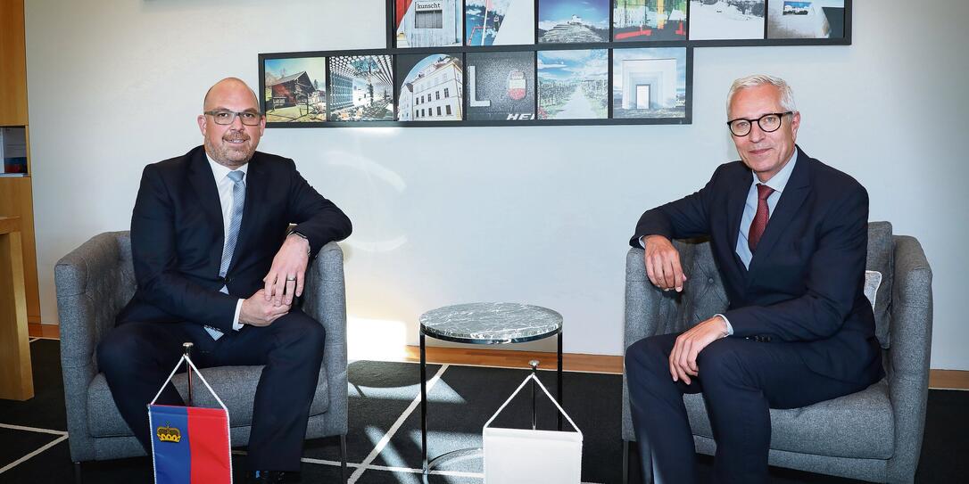 Besuch EFTA-Generalsektetär Henri Gétaz bei Regierungschef Dan