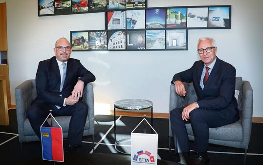 Besuch EFTA-Generalsektetär Henri Gétaz bei Regierungschef Dan