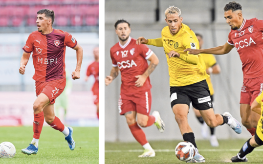Jonathan (r.) und Gabriele De Donno sind beides 1.93 Meter grosse Stürmer. Der eine Zwilling spielt in Vaduz, der andere in Schaffhausen.
