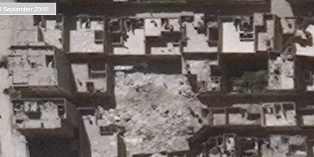 Luftaufnahme zeigt zerstörte Häuser in Ost-Aleppo. (Archivbild) Luftaufnahme zeigt zerstörte Häuser in Ost-Aleppo. (Archivbild)