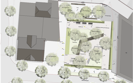 Plan für die erste Etappe des Lindagarta in Schaan.