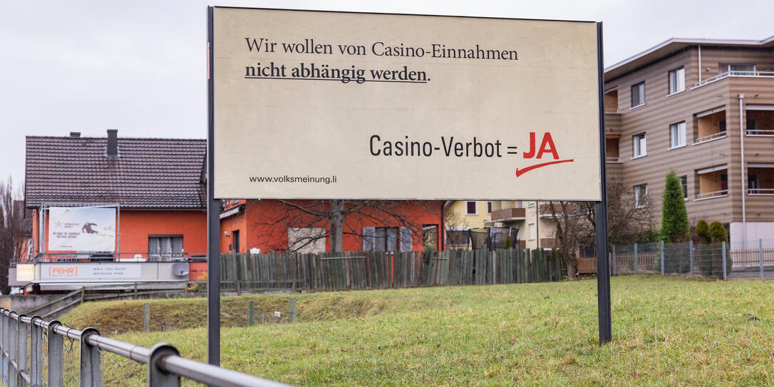 Plakat Casino Verbot in Schaan