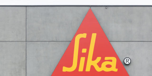 Das Sika-Logo in Düdingen FR (Archiv)