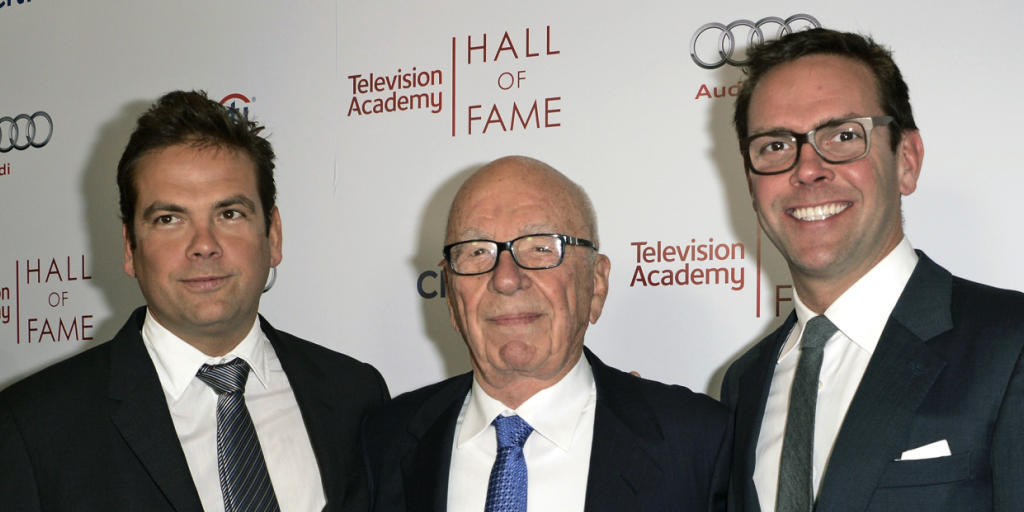 Nachfolgeregelung bei den Murdochs: Söhne Lachlan (links) und James mit Vater Rupert (Archiv)