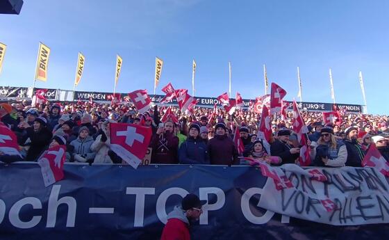 Eindr&uuml;cke vom Super-G in Wengen