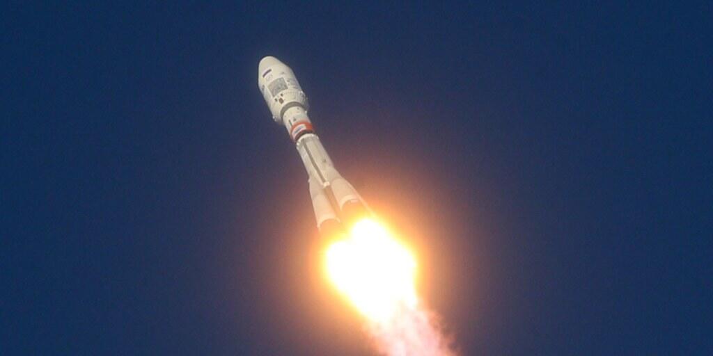 Die Sojus-Rakete am Dienstag beim Start.