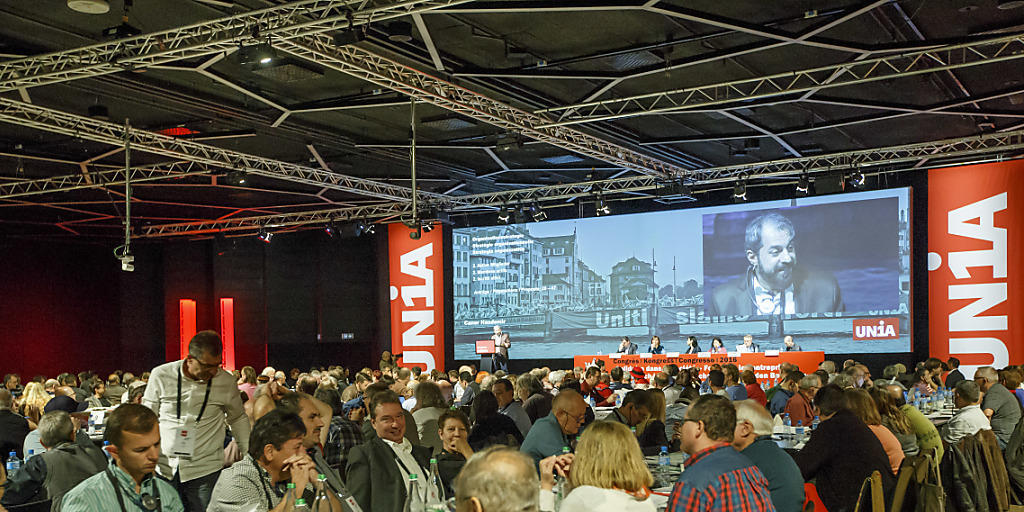Drei Tage lang politisiert: Unia-Delegierte am Kongress im Palexpo-Center in Genf.