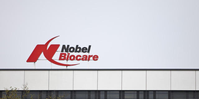 Logo des Zahnimplantateherstellers Nobel Biocare in Kloten (Archiv)