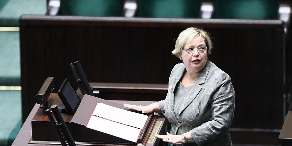 Polens oberste Richterin Malgorzata Gersdorf  will nicht den Hut nehmen. Sie sprach von einer "Säuberung" am Obersten Gericht durch die nationalkonservative Regierung.(Archivbild)