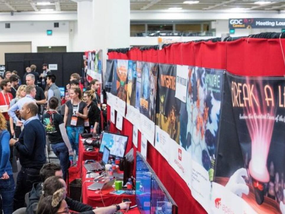 Die Schweizer Ecke auf der Game Developers Conference in San Francisco, dem weltweit wichtigsten Branchentreff der Game-Entwickler. 26 der 26'000 teilnehmenden Entwicklerteams kommen aus der Schweiz. (zVg)