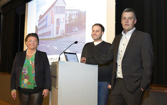 Maria Kaiser-Eberle, Gemeindevorsteherin, Alexander Kuhn, Verkehrsingenieure Eschen, Emanuel Matt, Leiter Bauverwaltung