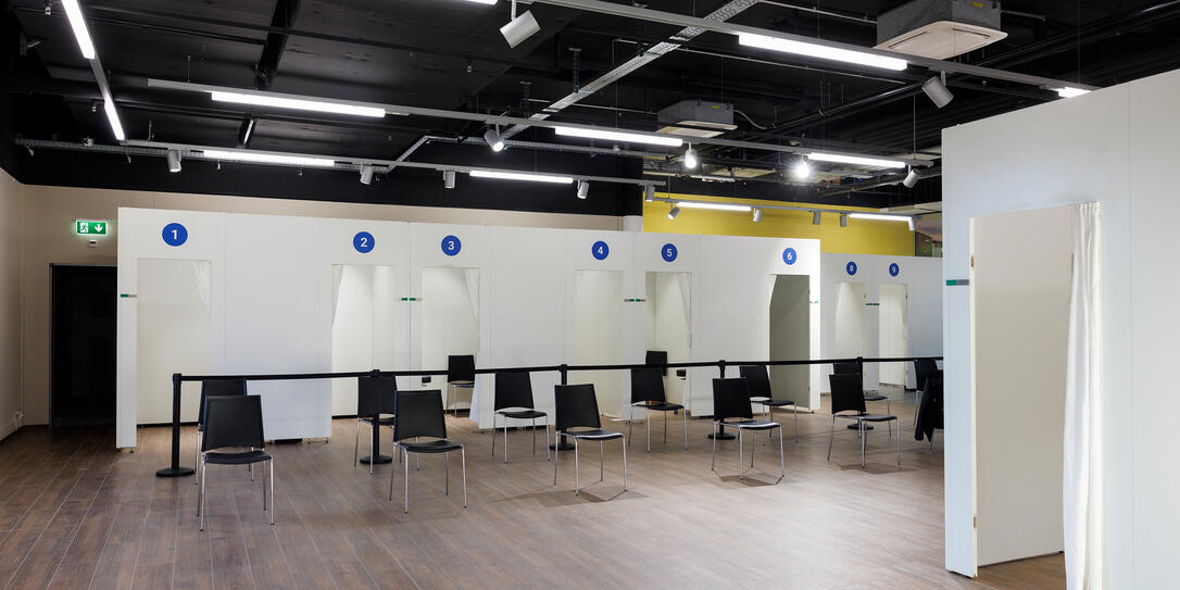 Künftiges Impfzentrum Mühleholz, Vaduz Künftiges Impfzentrum Mühleholz, Vaduz