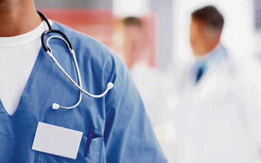 Markings of a medical professional