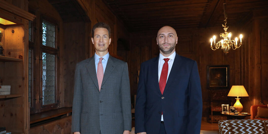 S.D. Erbprinz Alois von und zu Liechtenstein und S.E. Shota Getsadze, Botschafter von Georgien.
