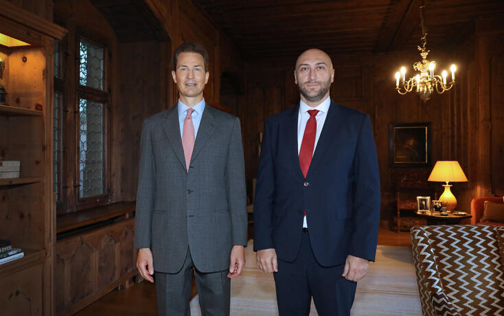 S.D. Erbprinz Alois von und zu Liechtenstein und S.E. Shota Getsadze, Botschafter von Georgien.