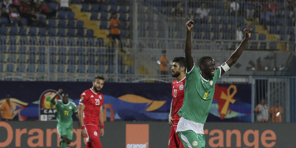 Senegals Cheikhou Kouyate jubelt über den Einzug in den Final des Afrika-Cups
