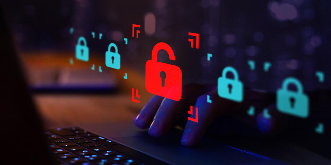 hacker attack or security breach, cyber crime concept, data protection