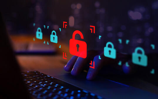 hacker attack or security breach, cyber crime concept, data protection